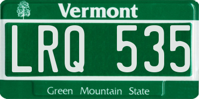 VT license plate LRQ535