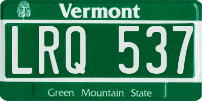 VT license plate LRQ537