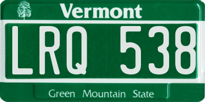 VT license plate LRQ538
