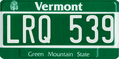 VT license plate LRQ539