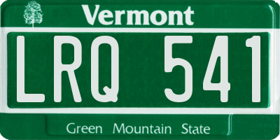 VT license plate LRQ541