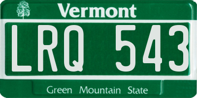 VT license plate LRQ543