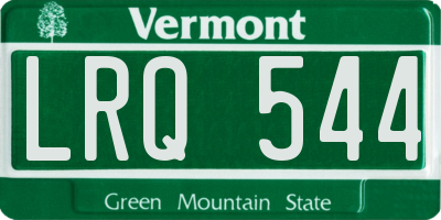 VT license plate LRQ544