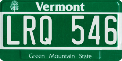 VT license plate LRQ546