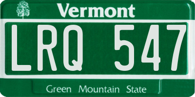 VT license plate LRQ547