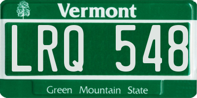 VT license plate LRQ548