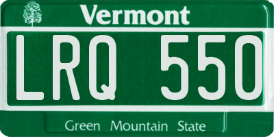 VT license plate LRQ550
