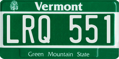 VT license plate LRQ551