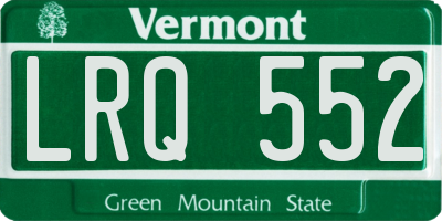 VT license plate LRQ552
