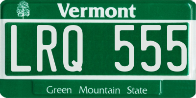 VT license plate LRQ555