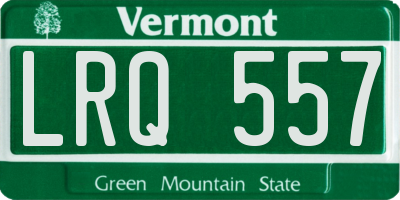 VT license plate LRQ557