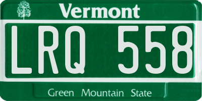 VT license plate LRQ558
