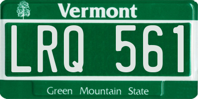 VT license plate LRQ561