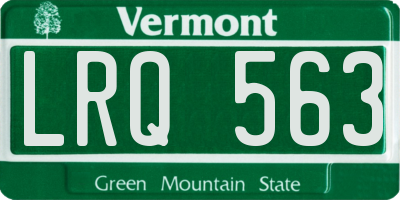 VT license plate LRQ563