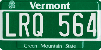 VT license plate LRQ564