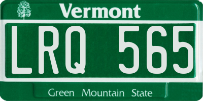 VT license plate LRQ565