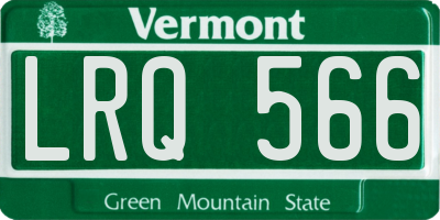 VT license plate LRQ566