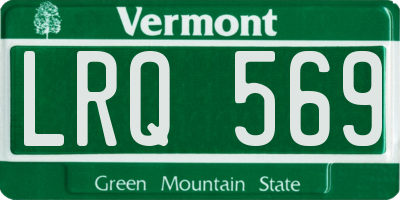VT license plate LRQ569