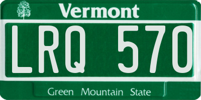 VT license plate LRQ570