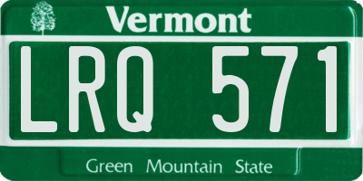 VT license plate LRQ571