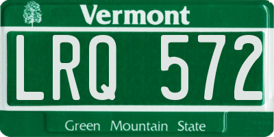 VT license plate LRQ572