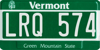 VT license plate LRQ574