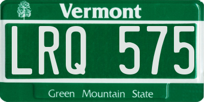 VT license plate LRQ575