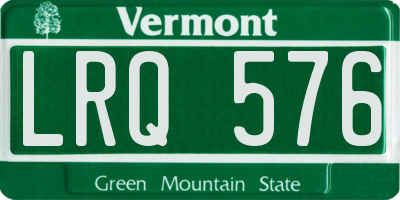 VT license plate LRQ576