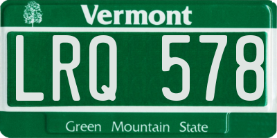 VT license plate LRQ578