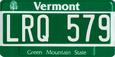 VT license plate LRQ579