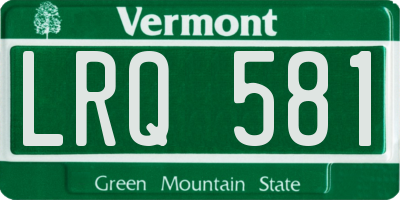 VT license plate LRQ581