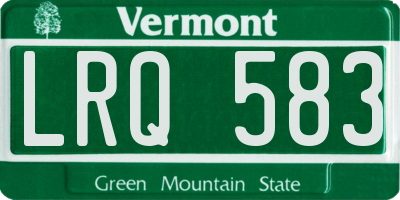VT license plate LRQ583
