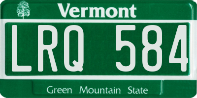 VT license plate LRQ584