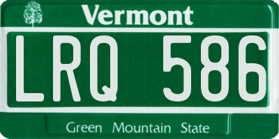 VT license plate LRQ586