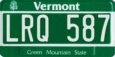 VT license plate LRQ587