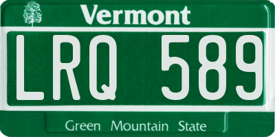 VT license plate LRQ589