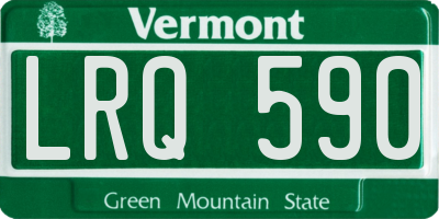 VT license plate LRQ590