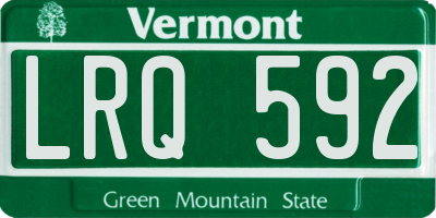 VT license plate LRQ592