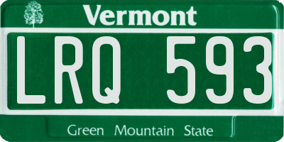 VT license plate LRQ593