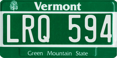 VT license plate LRQ594