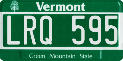 VT license plate LRQ595