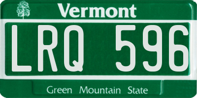 VT license plate LRQ596