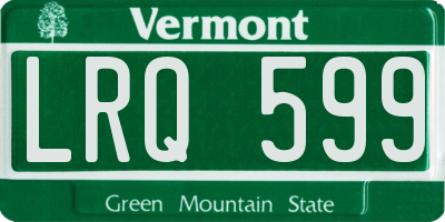VT license plate LRQ599