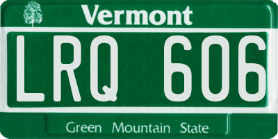 VT license plate LRQ606