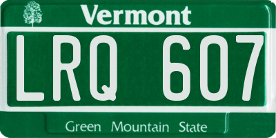 VT license plate LRQ607