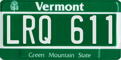 VT license plate LRQ611