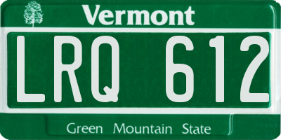VT license plate LRQ612