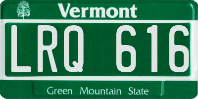VT license plate LRQ616