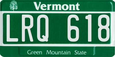 VT license plate LRQ618