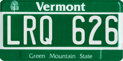 VT license plate LRQ626